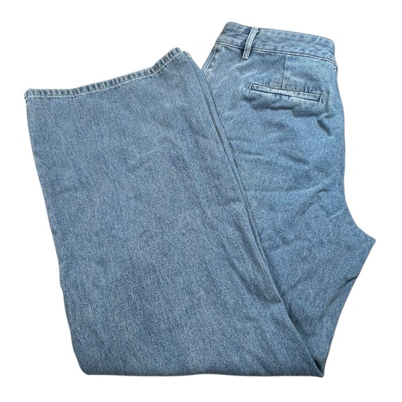 Kobi Halperin Denim - Kobi Halperin Womens 16 Effie Wide Leg Medium Wash High Rise Jeans Slash Pockets